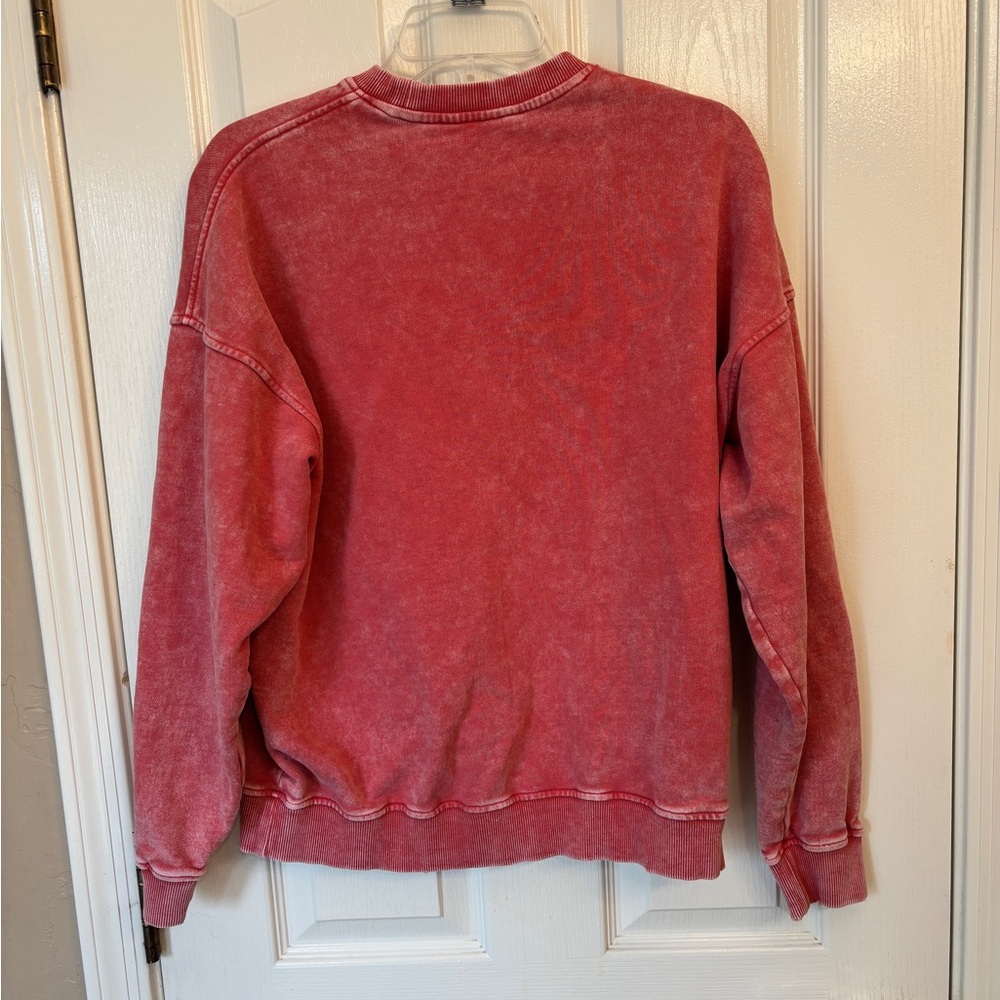 Anthropologie Falling Forward Red Sweatshirt Women’s XS Chunky College Acid Wash - Picture 2 of 9